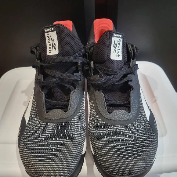 Reebok Nano 10 Men's Black Vivid Orange,White  Athletic Training Shoes - Picture 3 of 8